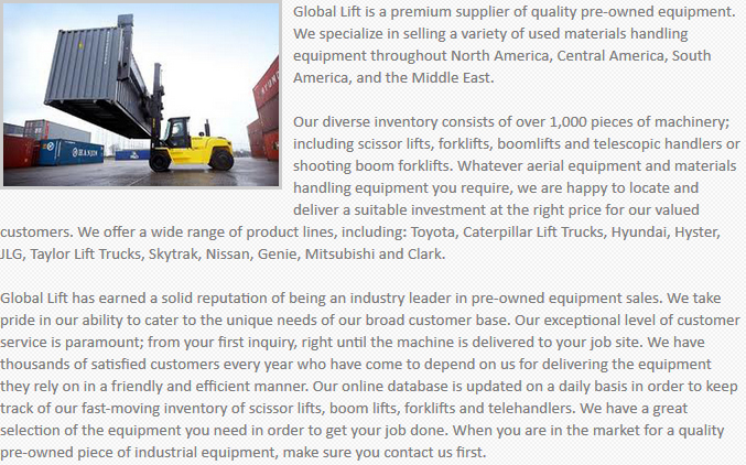 Global Lift Equipment Albany